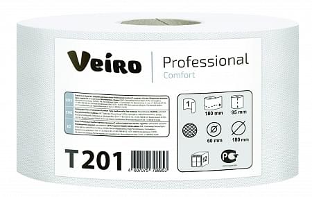 Туалетная бумага в средних рулонах Veiro Professional Comfort, цвет белый, 1 слой, 200м (T201)