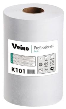 Полотенца бумажные в рулонах Veiro Professional Basic, цвет натуральный, 1 слой, длина рулона 180 м (K101)