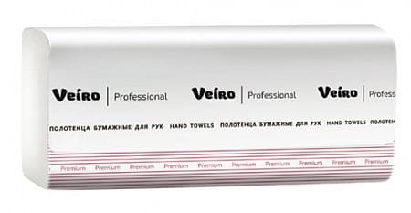 Полотенца для рук W-сложение Veiro Professional Premium, цвет белый, 2 слоя, 150 листов, 320х216 мм (KW309)