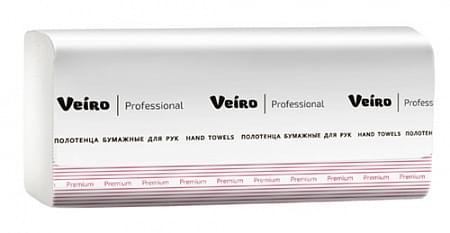 Полотенца для рук V-сложение Veiro Professional Premium, цвет белый, 2 слоя, 200 листов, 210х216 мм (KV306)