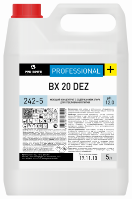 Моющий концентрат с содержанием хлора для отбеливания плитки BX 20 Dez