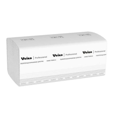 Полотенца для рук V-сложение Veiro Professional Lite, 1 слой, 190 листов (21*23) , цвет белый 